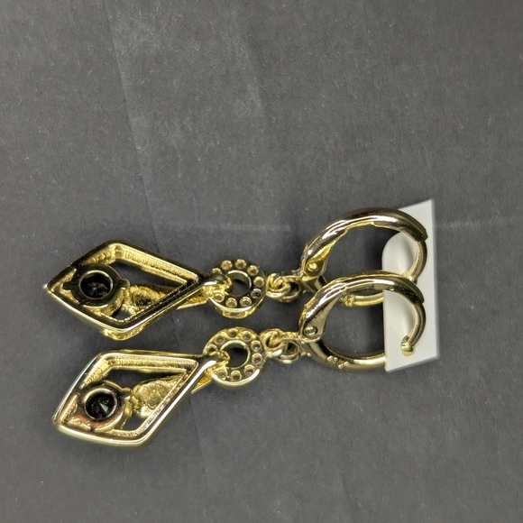 Pretty Bird Gold and Black Elegant Earrings - Picture 6 of 7